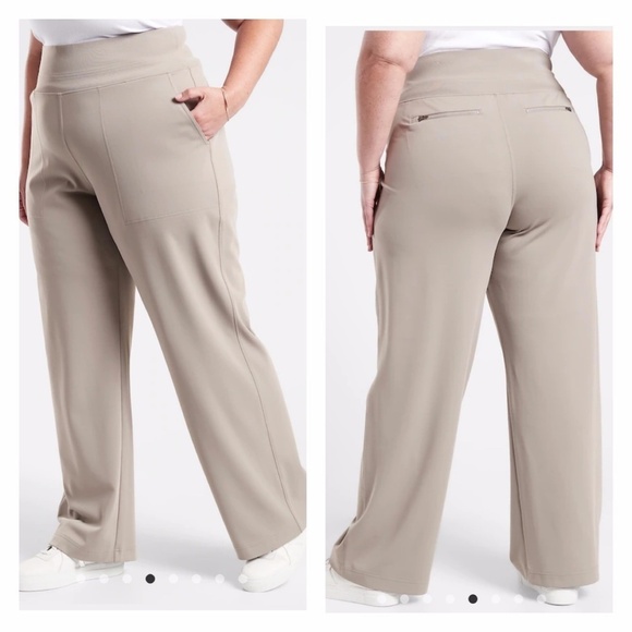ATHLETA | Venice Wide Leg Pants Bluff Grey Nylon Stretch Loose - Picture 1 of 8